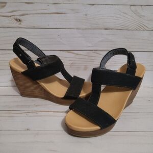 Dr Scholl's Emelia Black Wedge Sandals